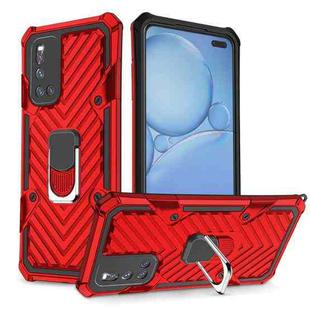 For Vivo V19 Cool Armor PC + TPU Shockproof Case with 360 Degree Rotation Ring Holder(Red)