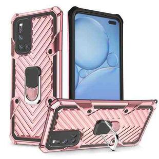 For Vivo V19 Cool Armor PC + TPU Shockproof Case with 360 Degree Rotation Ring Holder(Rose Gold)