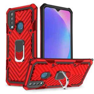 For Vivo Y17 Cool Armor PC + TPU Shockproof Case with 360 Degree Rotation Ring Holder(Red)