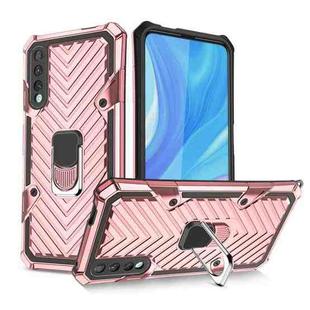 For Huawei Y9s Cool Armor PC + TPU Shockproof Case with 360 Degree Rotation Ring Holder(Rose Gold)