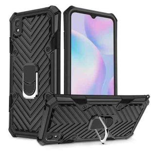 For Xiaomi Redmi 9A Cool Armor PC + TPU Shockproof Case with 360 Degree Rotation Ring Holder(Black)