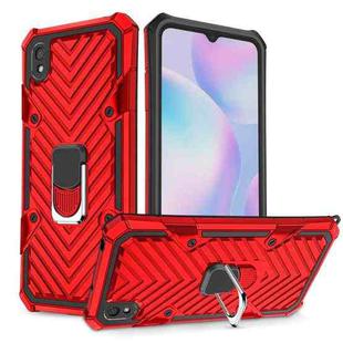 For Xiaomi Redmi 9A Cool Armor PC + TPU Shockproof Case with 360 Degree Rotation Ring Holder(Red)