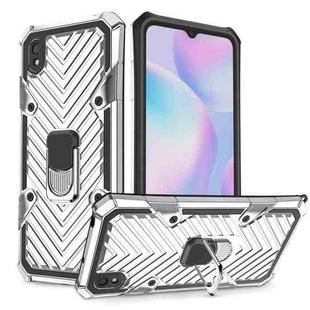 For Xiaomi Redmi 9A Cool Armor PC + TPU Shockproof Case with 360 Degree Rotation Ring Holder(Silver)
