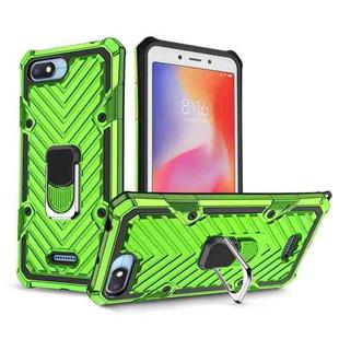 For Xiaomi Redmi 6A Cool Armor PC + TPU Shockproof Case with 360 Degree Rotation Ring Holder(Green)