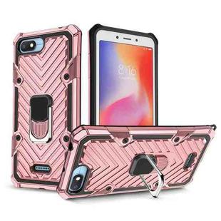 For Xiaomi Redmi 6A Cool Armor PC + TPU Shockproof Case with 360 Degree Rotation Ring Holder(Rose Gold)