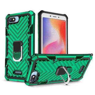 For Xiaomi Redmi 6A Cool Armor PC + TPU Shockproof Case with 360 Degree Rotation Ring Holder(Dark Green)