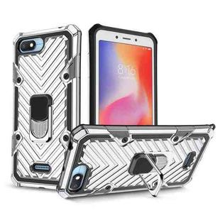 For Xiaomi Redmi 6A Cool Armor PC + TPU Shockproof Case with 360 Degree Rotation Ring Holder(Silver)
