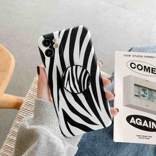 For iPhone 11 Precision Hole Shockproof Protective Case with Holder (Zebra)