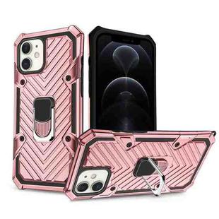 Cool Armor PC + TPU Shockproof Case with 360 Degree Rotation Ring Holder For iPhone 12 / 12 Pro(Rose Red)