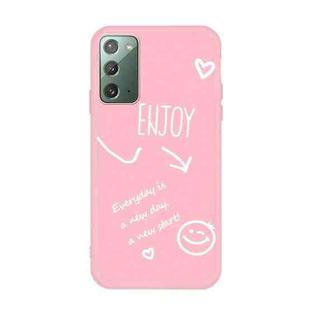 For Samsung Galaxy Note20 Enjoy Smiley Heart Pattern Shockproof TPU Case(Pink)