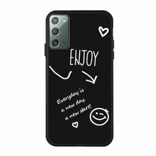 For Samsung Galaxy Note20 Enjoy Smiley Heart Pattern Shockproof TPU Case(Black)