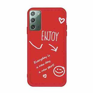 For Samsung Galaxy Note20 Enjoy Smiley Heart Pattern Shockproof TPU Case(Red)