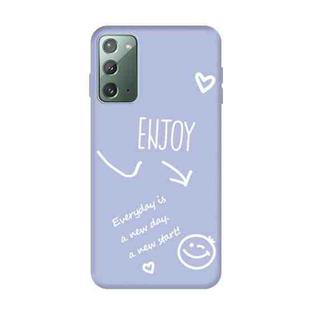 For Samsung Galaxy Note20 Enjoy Smiley Heart Pattern Shockproof TPU Case(Light Purple)