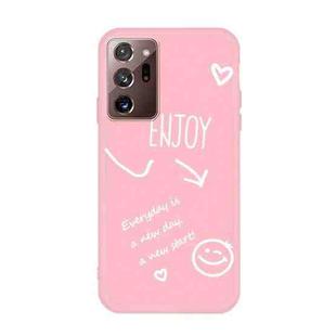 For Samsung Galaxy Note20 Ultra Enjoy Smiley Heart Pattern Shockproof TPU Case(Pink)