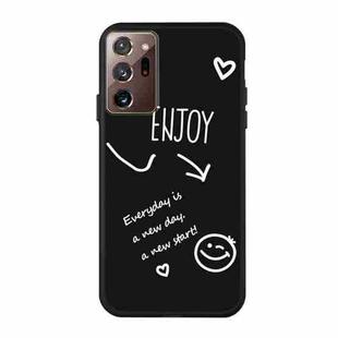 For Samsung Galaxy Note20 Ultra Enjoy Smiley Heart Pattern Shockproof TPU Case(Black)