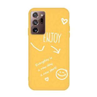 For Samsung Galaxy Note20 Ultra Enjoy Smiley Heart Pattern Shockproof TPU Case(Yellow)