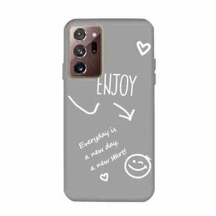 For Samsung Galaxy Note20 Ultra Enjoy Smiley Heart Pattern Shockproof TPU Case(Grey)