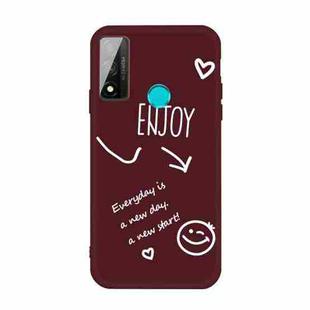 For Huawei P Smart 2020 Enjoy Smiley Heart Pattern Shockproof TPU Case(Wine Red)