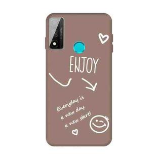 For Huawei P Smart 2020 Enjoy Smiley Heart Pattern Shockproof TPU Case(Khaki)