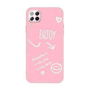 For Huawei P40 Lite 4G Enjoy Smiley Heart Pattern Shockproof TPU Case(Pink)