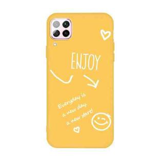 For Huawei P40 Lite 4G Enjoy Smiley Heart Pattern Shockproof TPU Case(Yellow)