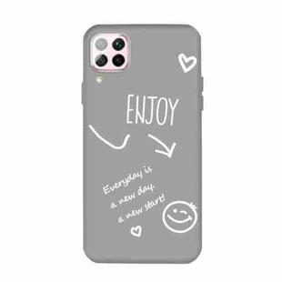 For Huawei P40 Lite 4G Enjoy Smiley Heart Pattern Shockproof TPU Case(Grey)