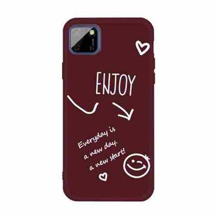 For Huawei Y5p (2020) Enjoy Smiley Heart Pattern Shockproof TPU Case(Wine Red)