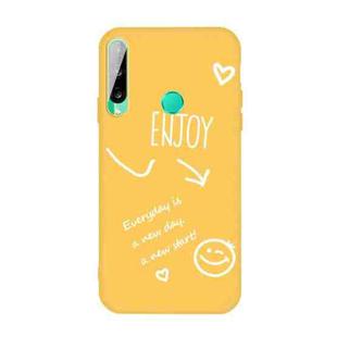 For Huawei Y6p (2020) Enjoy Smiley Heart Pattern Shockproof TPU Case(Yellow)