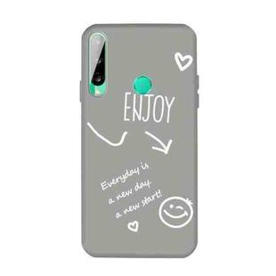 For Huawei Y6p (2020) Enjoy Smiley Heart Pattern Shockproof TPU Case(Grey)