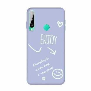 For Huawei Y6p (2020) Enjoy Smiley Heart Pattern Shockproof TPU Case(Light Purple)