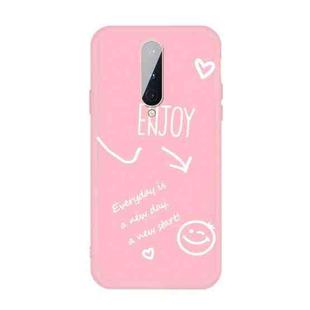 For OnePlus 8 Enjoy Smiley Heart Pattern Shockproof TPU Case(Pink)