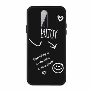 For OnePlus 8 Enjoy Smiley Heart Pattern Shockproof TPU Case(Black)