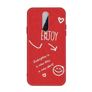 For OnePlus 8 Enjoy Smiley Heart Pattern Shockproof TPU Case(Red)