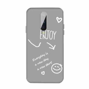 For OnePlus 8 Enjoy Smiley Heart Pattern Shockproof TPU Case(Grey)