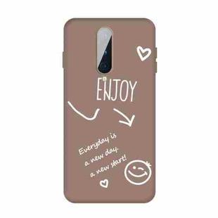 For OnePlus 8 Enjoy Smiley Heart Pattern Shockproof TPU Case(Khaki)