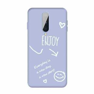 For OnePlus 8 Enjoy Smiley Heart Pattern Shockproof TPU Case(Light Purple)