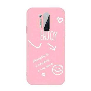 For OnePlus 8 Pro Enjoy Smiley Heart Pattern Shockproof TPU Case(Pink)