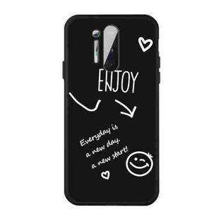 For OnePlus 8 Pro Enjoy Smiley Heart Pattern Shockproof TPU Case(Black)