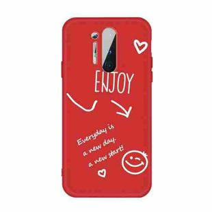 For OnePlus 8 Pro Enjoy Smiley Heart Pattern Shockproof TPU Case(Red)