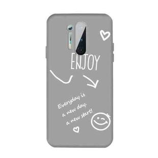 For OnePlus 8 Pro Enjoy Smiley Heart Pattern Shockproof TPU Case(Grey)
