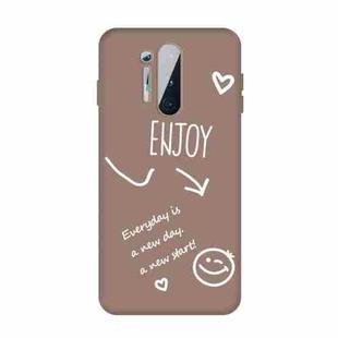 For OnePlus 8 Pro Enjoy Smiley Heart Pattern Shockproof TPU Case(Khaki)