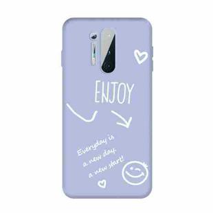 For OnePlus 8 Pro Enjoy Smiley Heart Pattern Shockproof TPU Case(Light Purple)