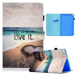For Samsung Galaxy Tab A10.1 (2019) T510 Colored Drawing Horizontal Flip Leather Case with Holder & Card Slots(Love)