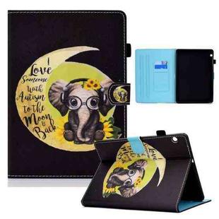 For Huawei MediaPad T3 10 Colored Drawing Horizontal Flip Leather Case with Holder & Card Slots(Moon Baby Elephant)