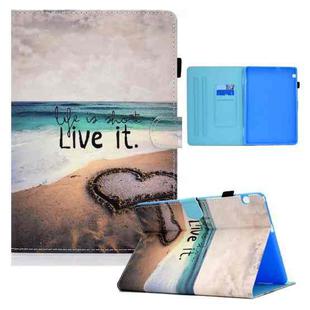 For Huawei MediaPad T5 10 Colored Drawing Horizontal Flip Leather Case with Holder & Card Slots(Love)