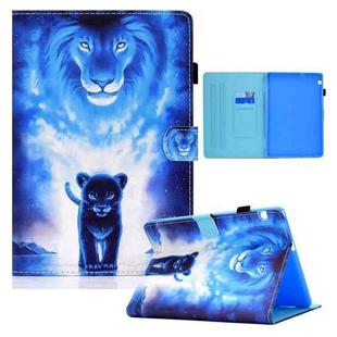 For Huawei MediaPad T5 10 Colored Drawing Horizontal Flip Leather Case with Holder & Card Slots(Lion)