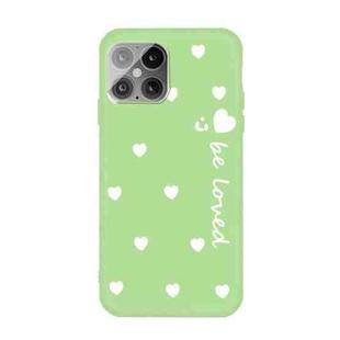 For iPhone 12 / 12 Pro Small Smiley Heart Pattern Shockproof TPU Case(Green)