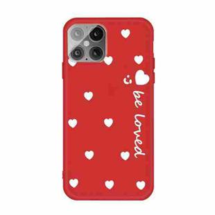 For iPhone 12 Pro Max Small Smiley Heart Pattern Shockproof TPU Case(Red)