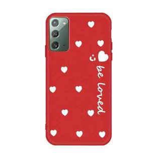 For Samsung Galaxy Note20 Small Smiley Heart Pattern Shockproof TPU Case(Red)