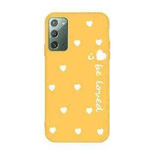 For Samsung Galaxy Note20 Small Smiley Heart Pattern Shockproof TPU Case(Yellow)